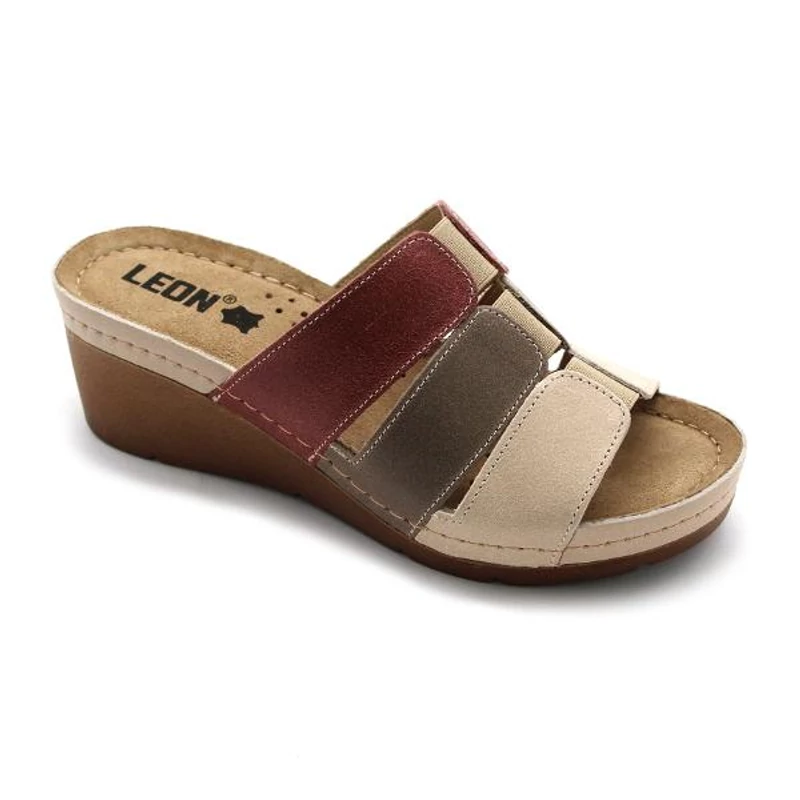LEON563-bézs-barna-rose LEON