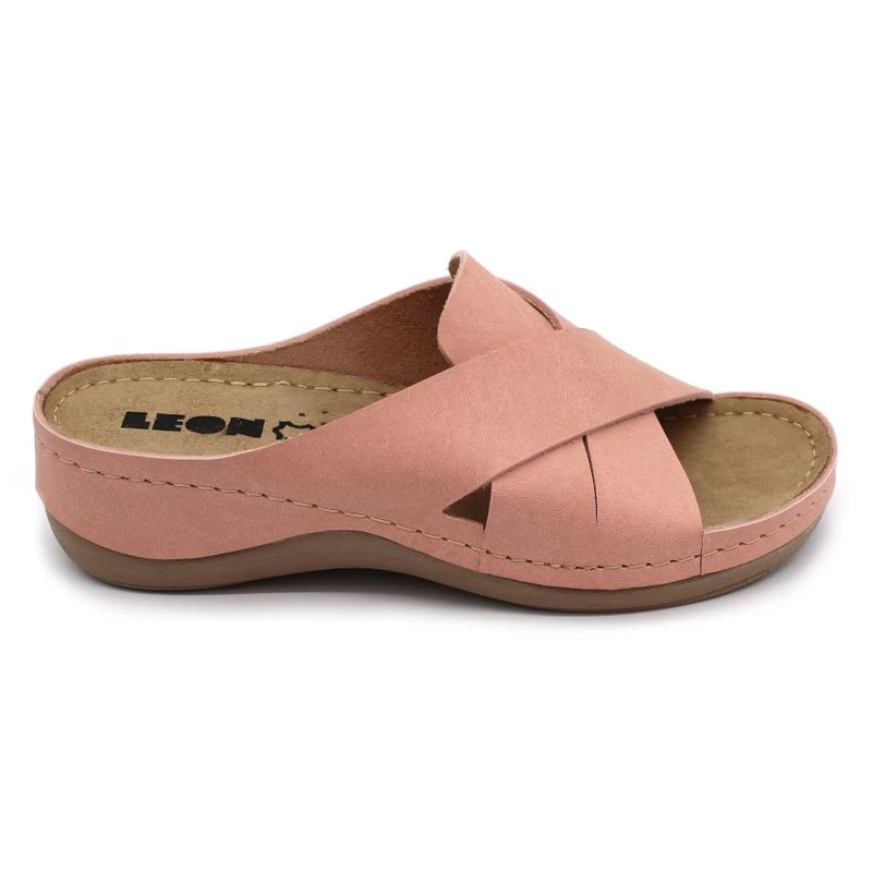 932 LEON Comfort női bőr papucs