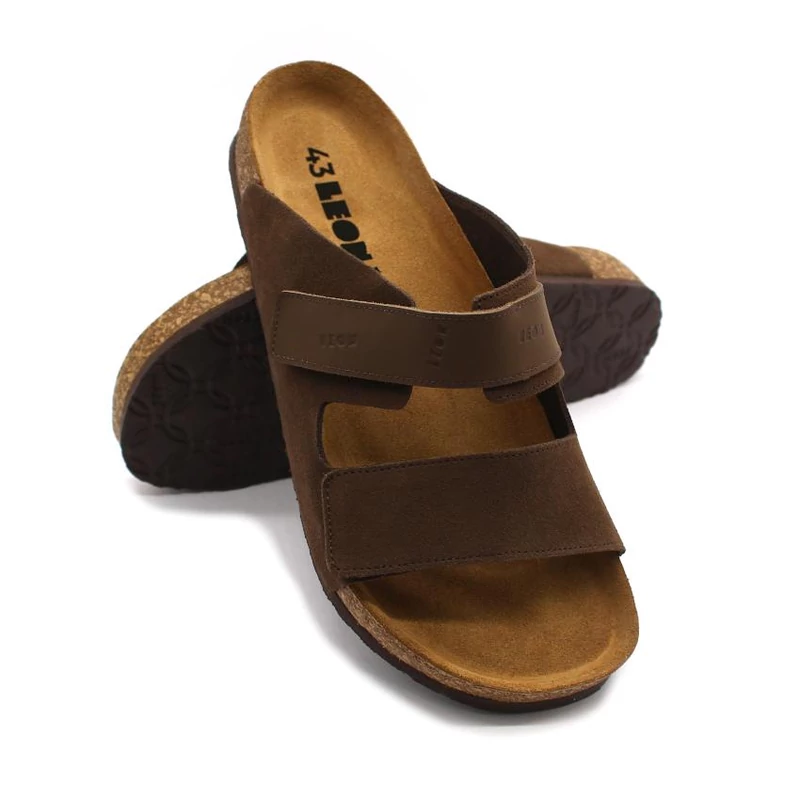 4704 LEON Comfort férfi bőr papucs