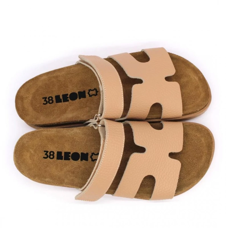 7032 LEON Comfort női bőr papucs