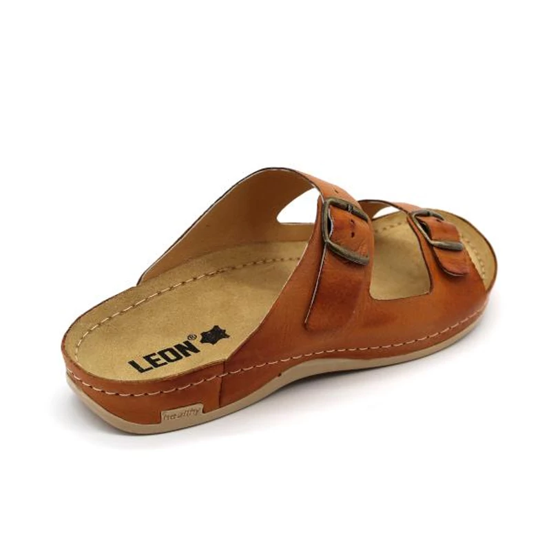 703 LEON Comfort férfi bőr papucs