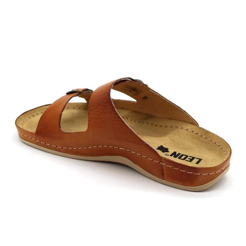 703 LEON Comfort férfi bőr papucs
