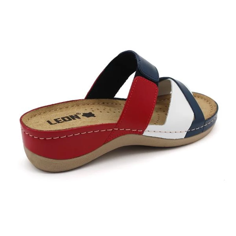 909 LEON Comfort női bőr papucs