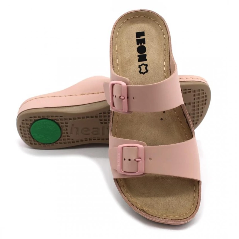 955 LEON Comfort női bőr papucs
