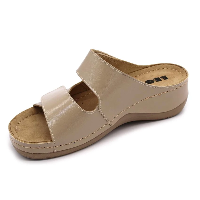 931 LEON Comfort női bőr papucs