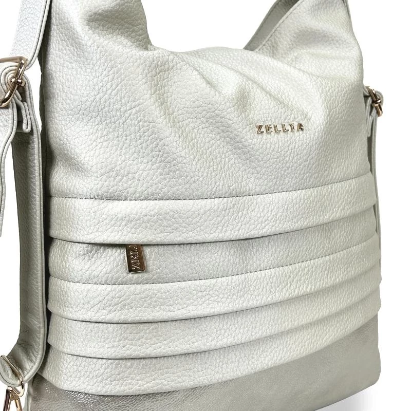 Zellia Női Válltáska/Hátizsáká Alakítható Hz-111 Pearl Beige - Gyöngyházas - K960