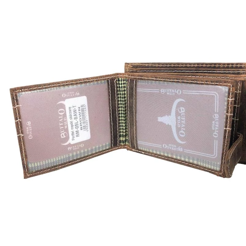 Férfi Bőr Pénztárca Rm-05L-Baw Barna - Rfid Védelemmel -
