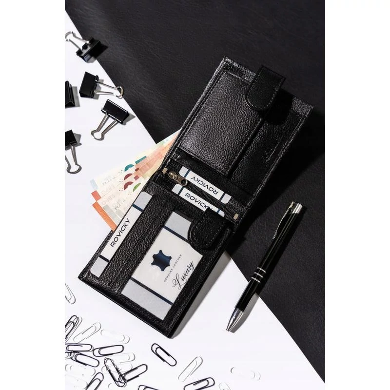 Férfi Bőr Pénztárca R-N992L-Pdm-3272 Black - Fekete