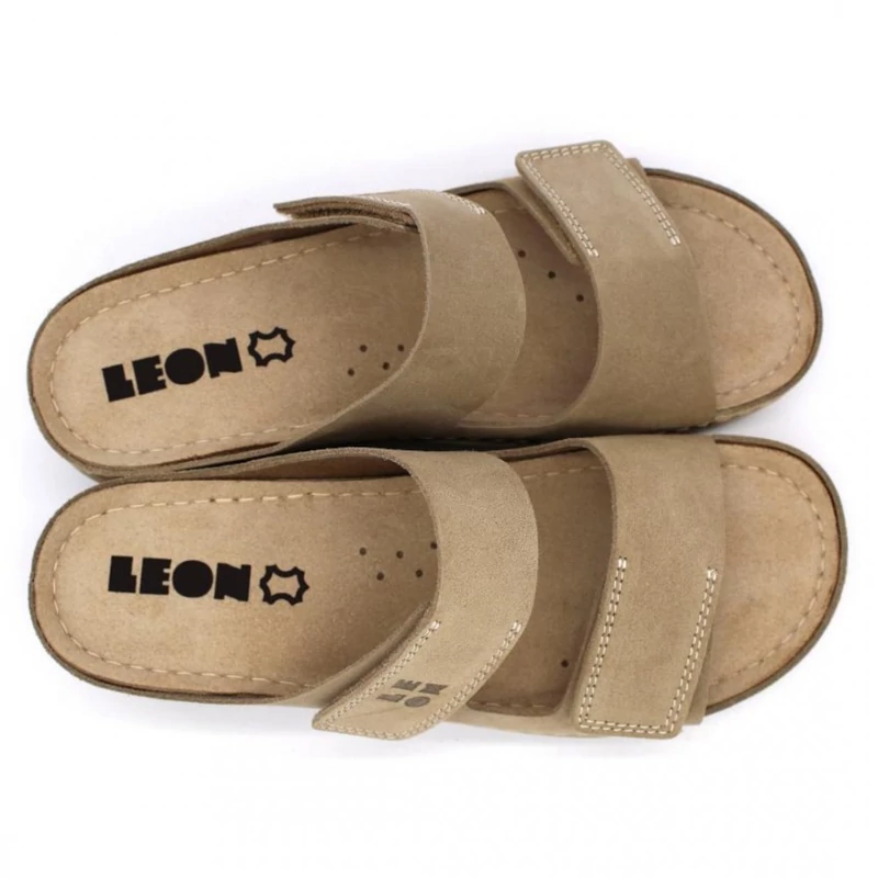 917 LEON Comfort női bőr papucs