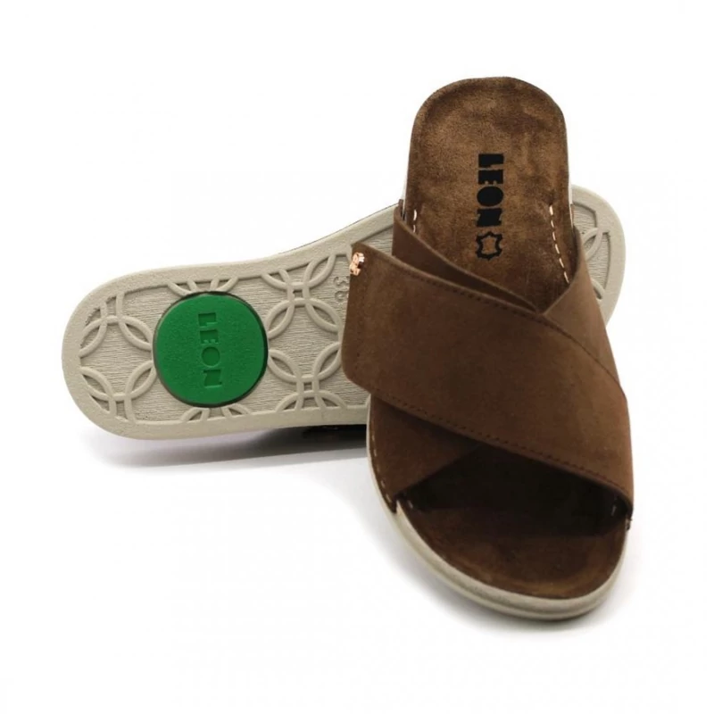 510 LEON Comfort női bőr papucs
