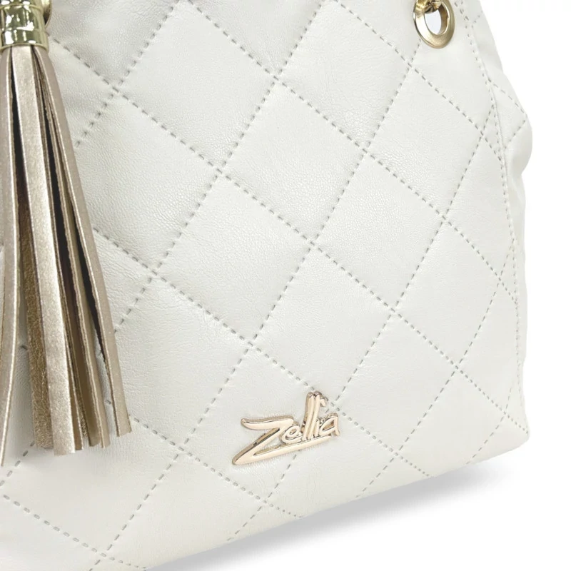 Zellia Női Válltáska 24015 Beige Matt - Steppelt -