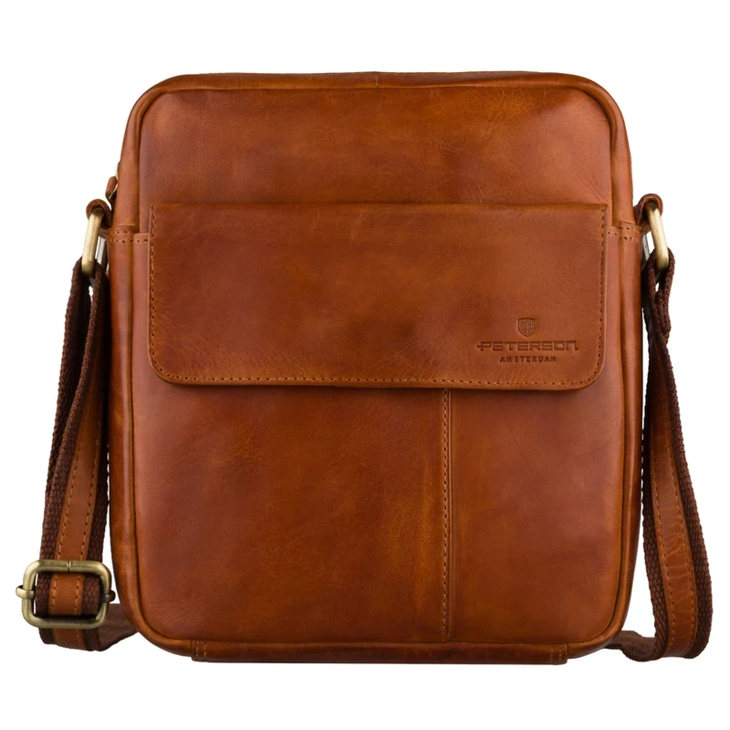 Peterson Férfi Bőr Oldaltáska Ptn 719-Cow-5041 Cognac