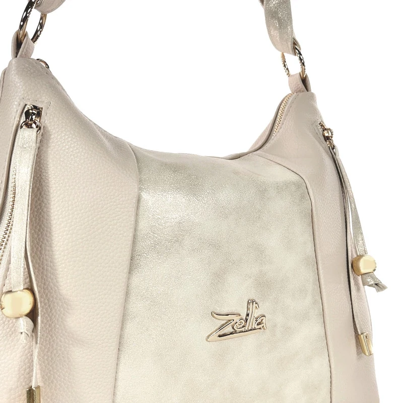 Zellia Női Válltáska 25079 Beige-Arany - Glass -