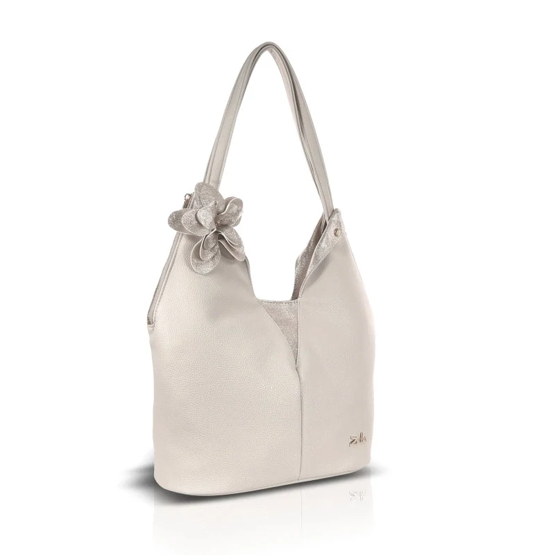 Zellia Női Válltáska Zlb406F Beige-Rosegold - Ch - Virág Dísszel -