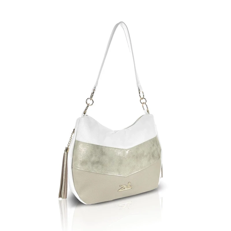 Zellia Női Válltáska 26058 Fehér-Arany-Beige