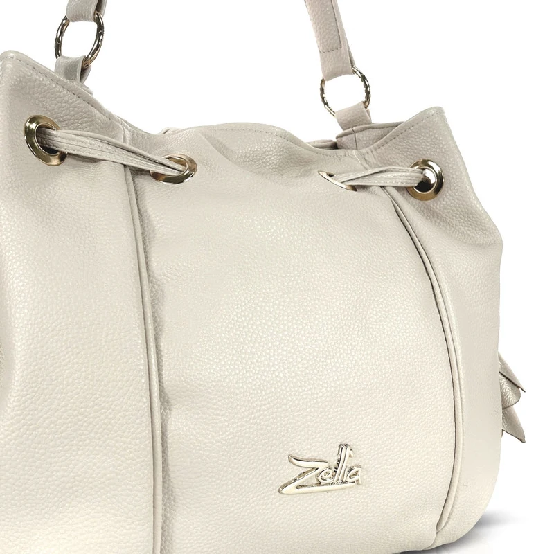 Zellia Női Válltáska 26030F Beige-Arany - Virág Dísszel -