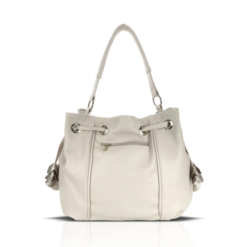 Zellia Női Válltáska 26030F Beige-Arany - Virág Dísszel -