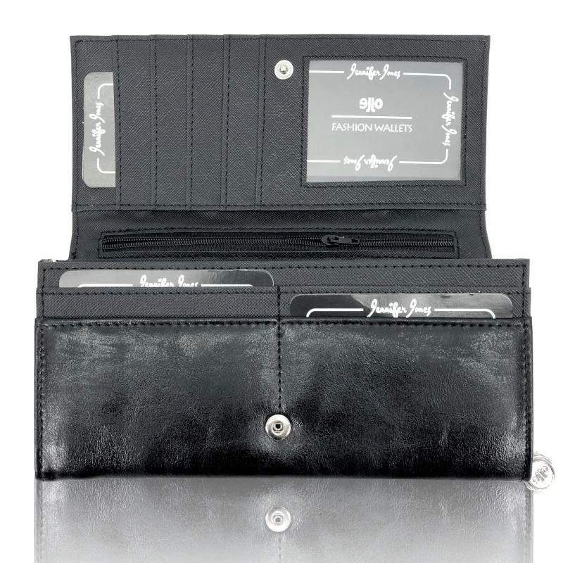 Jennifer Jones Női Pénztárca 1109-7 Fekete - Nagy Méret - Cipzáros Aprótartóval