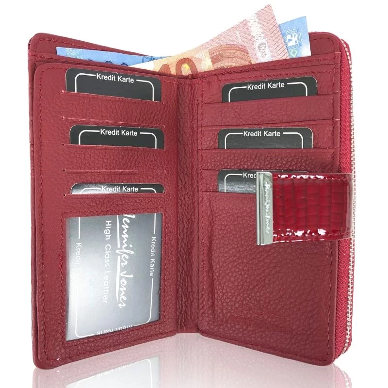 Jennifer Jones Női Bőr Pénztárca 5280-2 Piros - Közepes Méret