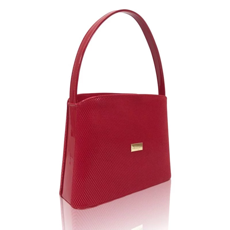 Zellia Női Alkalmi-Eskövői Táska Zvn21094 Piros -Lakk-Ryz - Állítható Pánttal