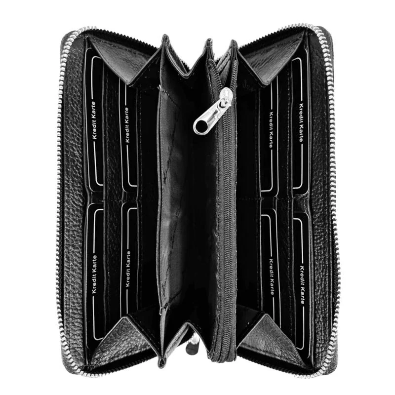 Jennifer Jones Női Bőr Pénztárca 5247-2 Fekete Lakk