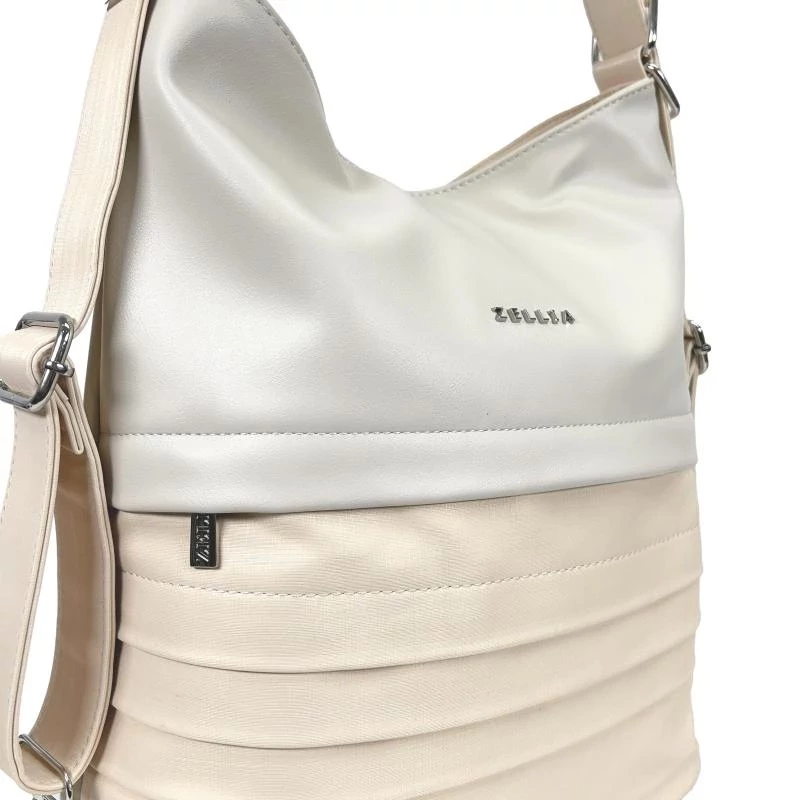 Zellia Női Válltáska/Hátizsáká Alakítható Hz-111 Beige-Arany - Y678 -