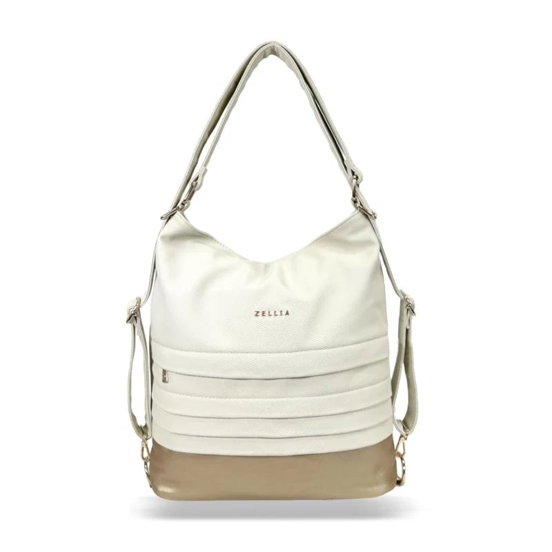 Zellia Női Válltáska/Hátizsáká Alakítható Hz-111 Beige-Pezsgő Arany - D217 -