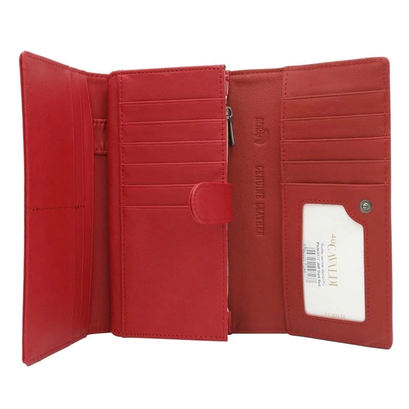 Cavaldi Női Pénztárca - Belül Bőr - Px26-Jmp-8177 Dark Red - Bordó