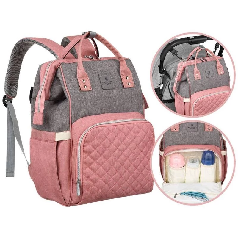 Peterson Női Hátizsák Ptn Mb3-6012 Gray-Pink - Szrke-Rózsaszín