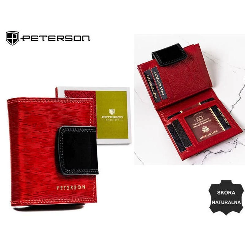 Peterson - Női Bőr Pénztárca - Piros - Ptn 42329-Sh Red