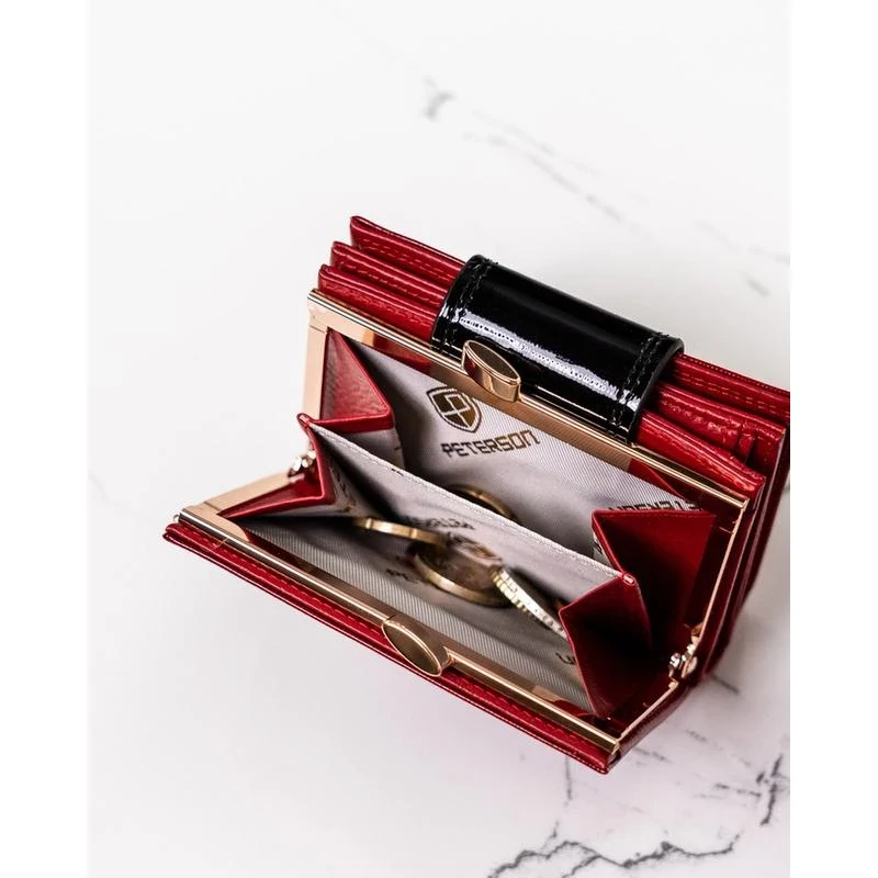 Peterson - Női Bőr Pénztárca - Piros - Ptn 42329-Sh Red
