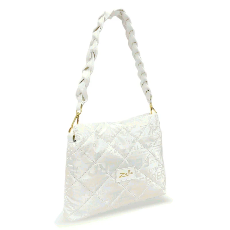 Zellia Női Oldaltáska 23061 Ekrü - Betű Mintás -