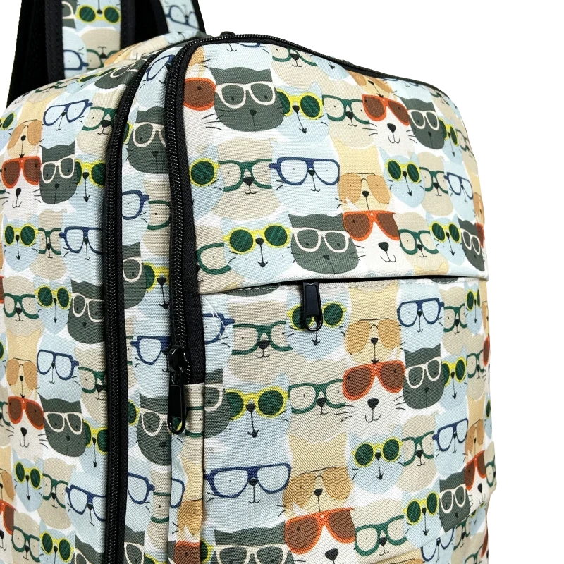 Zellia Hátizsák Hz-103 Macska Mintás- #99 - Steppelt - Vízlepergetős - 40 X 25 X 20 Cm