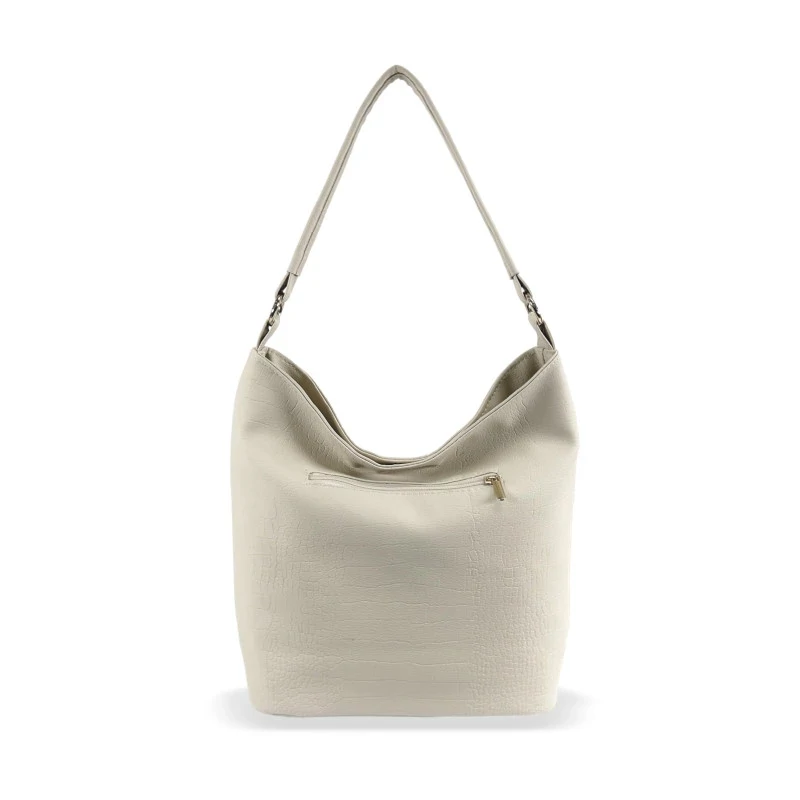 Zellia Női Válltáska ZLB401 Beige Matt - Krokkó -