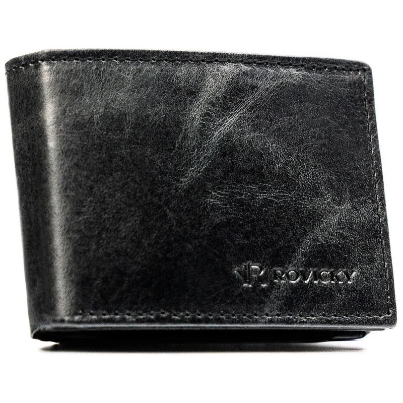 Rocvicky Férfi Bőr Pénztárca R-M04-Lwc-0826 Black - Fekete