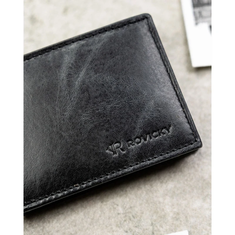 Rocvicky Férfi Bőr Pénztárca R-M04-Lwc-0826 Black - Fekete