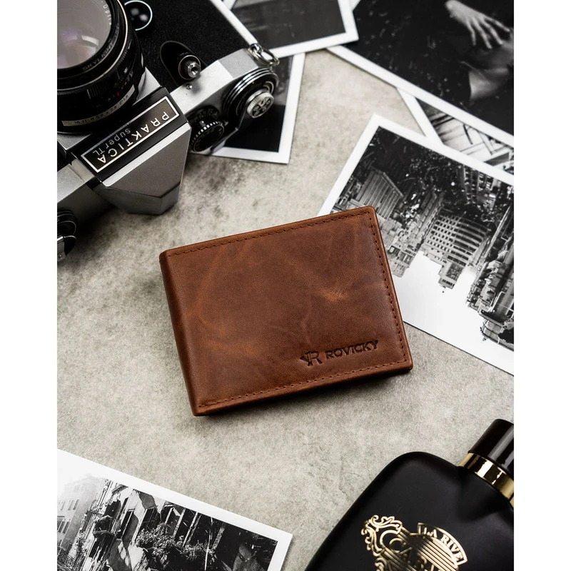 Rocvicky Férfi Bőr Pénztárca R-M04-Lwc-0833 Cognac