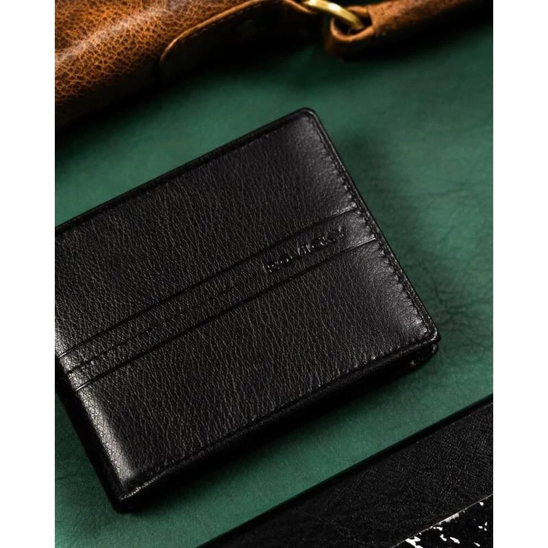 Férfi Bőr Pénztárca R-N992-Gat-8946 Black+Black