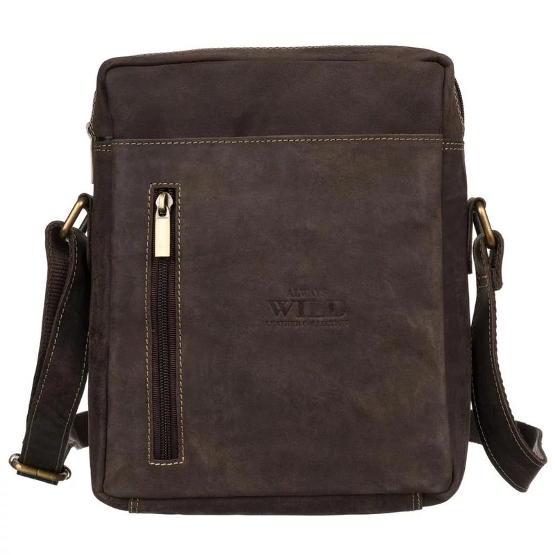 Férfi Bőr Oldaltáska Mn-6-Mh Sötét Barna