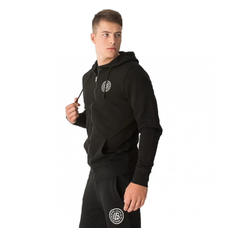 Retro melegítõ felsõ BARABAR ZIPUP HOODIE OUT JOGGING TOP BLACK 