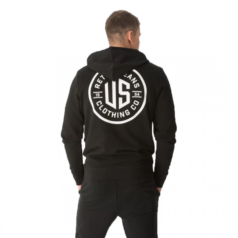 Retro melegítõ felsõ BARABAR ZIPUP HOODIE OUT JOGGING TOP BLACK 