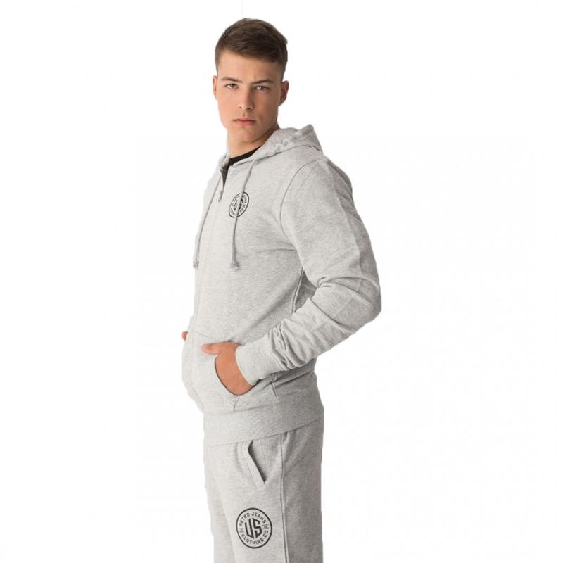 Retro melegítõ felsõ BARABAR ZIPUP HOODIE OUT JOGGING TOP GREY MELANGE 
