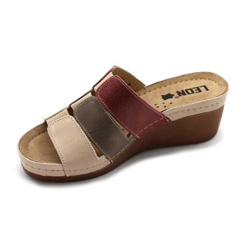 1009 LEON Comfort női bőr papucs