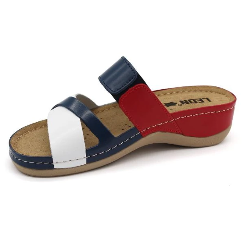 909 LEON Comfort női bőr papucs