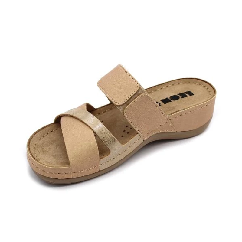 909 LEON Comfort női bőr papucs
