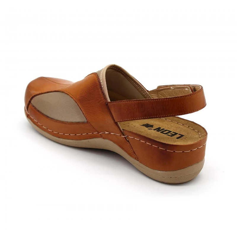 913 LEON Comfort női bőr szandál