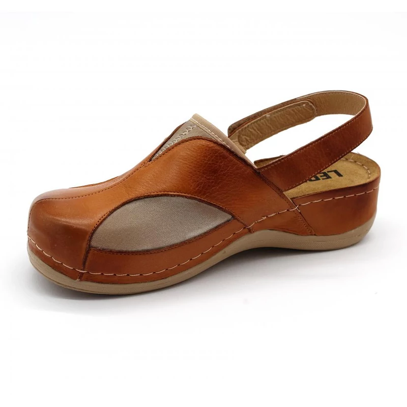 913 LEON Comfort női bőr szandál