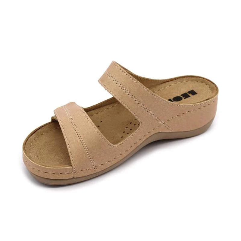 907 LEON Comfort női bőr papucs