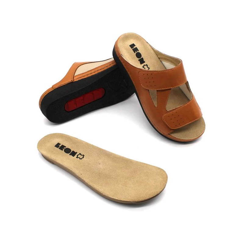 5010 LEON Comfort női bőr papucs