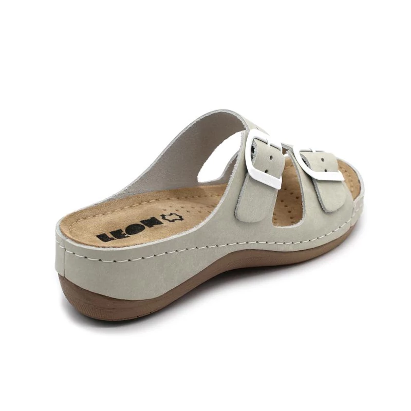 908 LEON Comfort női bőr papucs